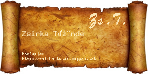 Zsirka Tünde névjegykártya