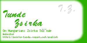 tunde zsirka business card